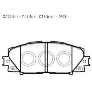 Колодки тормозные перед TOYOTA AQUA 11-/VITZ/YARIS 05-/PREMIO 07-/PRIUS 09- CTR