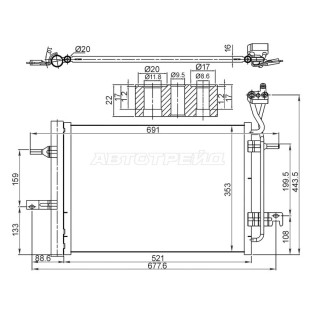 Радиатор кондиционера OPEL MERIVA A 1.4-1.8 03-10 SAT