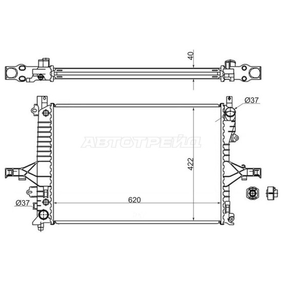 Радиатор Volvo S60 00-10 / S80 98-06 / V70 00-07 / XC70 00-07 SAT