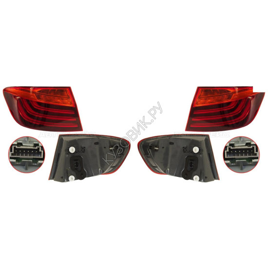 Фонари задние Бмв 5 Серии BMW 5-series F10 (2013-) комплект 2 штуки левый и правый DEPO высокое качество