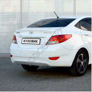 Бампер задний в цвет кузова Hyundai Solaris (2011-2014) седан PGU - WHITE CRYSTAL - Белый