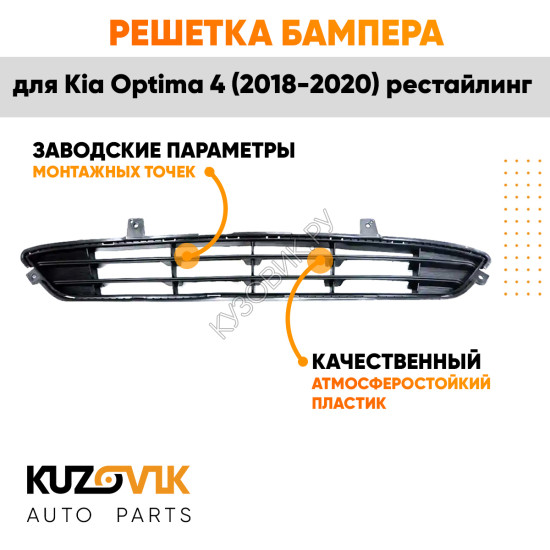 Решетка бампера нижняя Kia Optima 4 (2018-2020) рестайлинг KUZOVIK