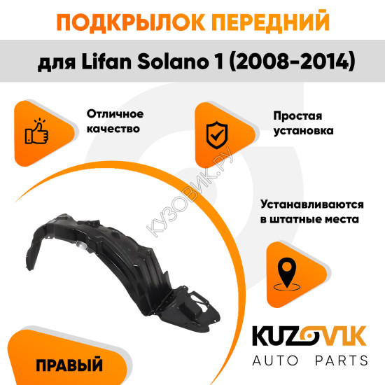 Подкрылок передний правый Lifan Solano 1 (2008-2014) KUZOVIK