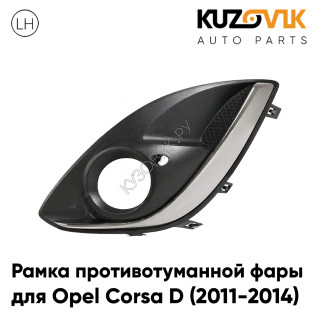 Рамка противотуманной фары левая Opel Corsa D (2011-2014) рестайлинг KUZOVIK