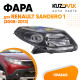 Фара правая черная Renault Sandero 1 (2008-2013) KUZOVIK