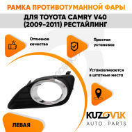 Рамка противотуманной фары левая Toyota Camry V40 (2009-2011) рестайлинг хром KUZOVIK